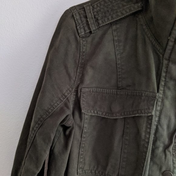 Abercrombie Military Utility Cargo Olive Green Women's Jacket Size Small - Picture 6 of 6